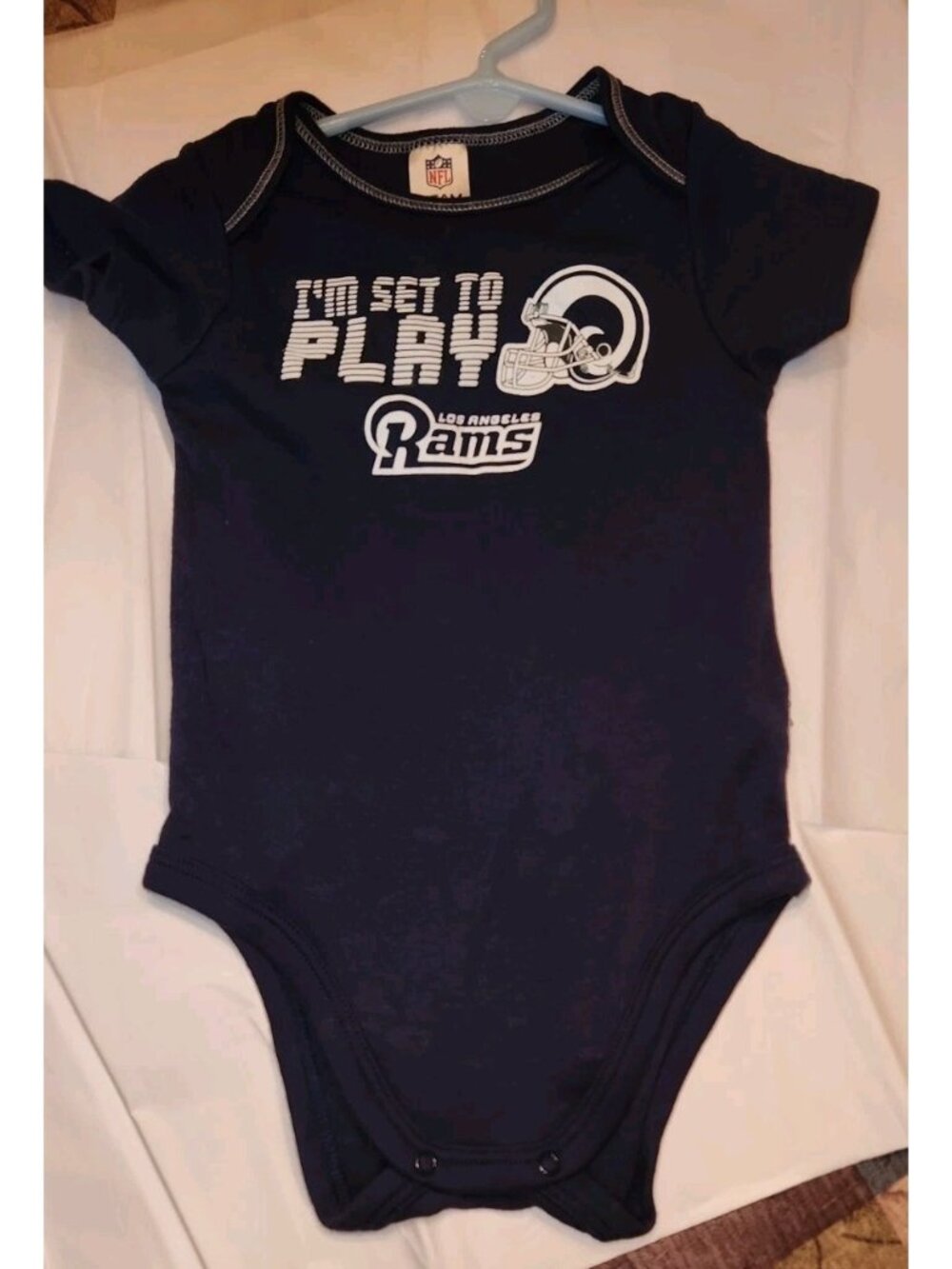 los angeles rams Baby 18M NFL Team Apparel One Piece "I'm Set To Play"